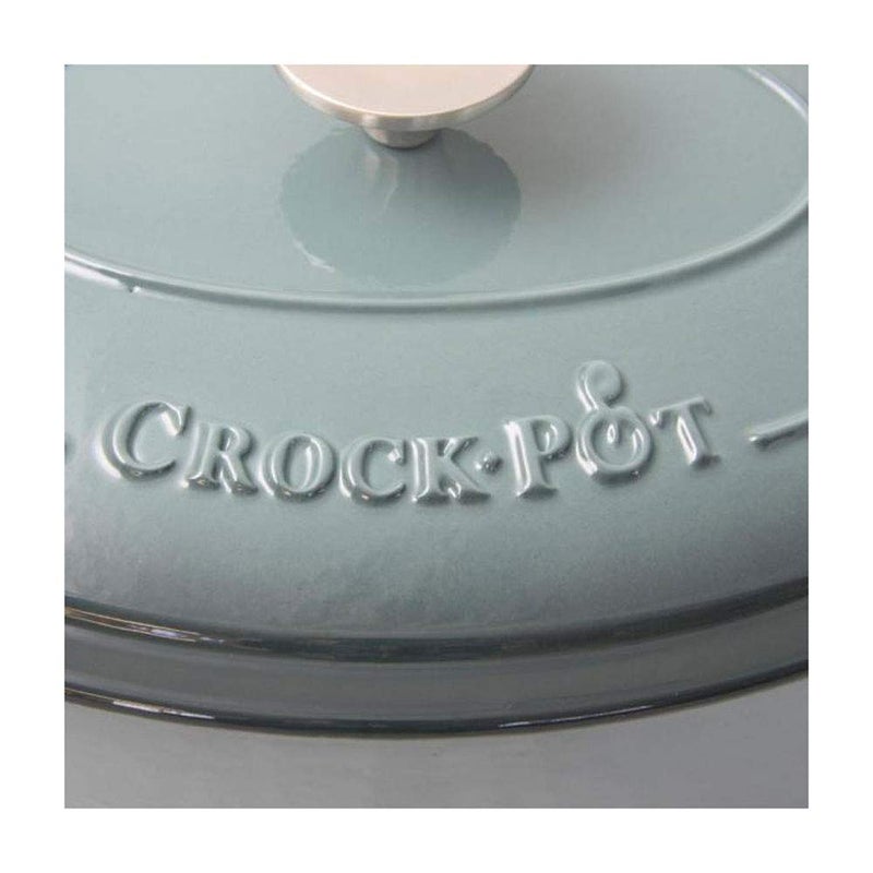 Crock-Pot Artisan 7-Quart Oval Enameled Cast Iron Dutch Oven â€“ Slate Gray, Heavy-Duty Cookware for Slow Cooking, Roasting, Baking with Lid - Image 3